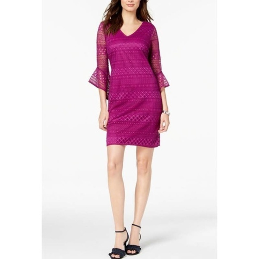 Alfani Fuchsia Lace Midi Dress